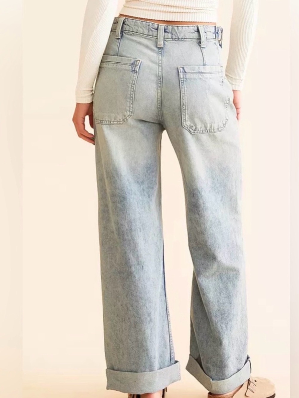 Free People We The Free Palmer Cuffed Jeans LalaLand 32 - Picture 3 of 15